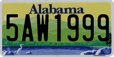 AL license plate 5AW1999