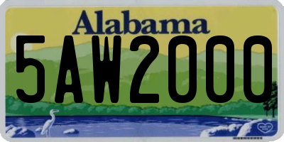 AL license plate 5AW2000