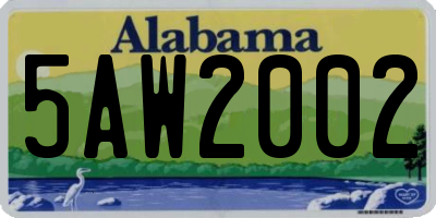 AL license plate 5AW2002
