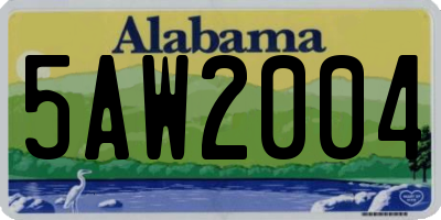 AL license plate 5AW2004