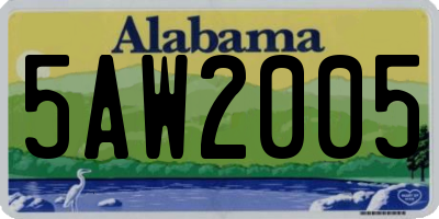 AL license plate 5AW2005