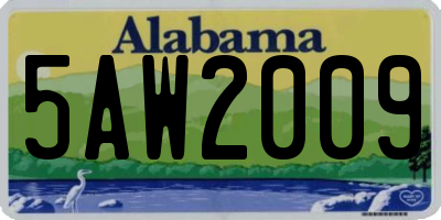 AL license plate 5AW2009