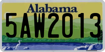 AL license plate 5AW2013