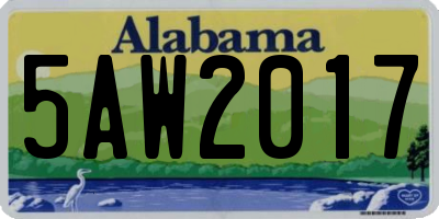 AL license plate 5AW2017