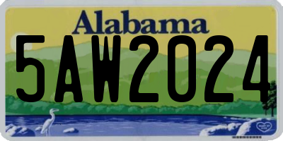 AL license plate 5AW2024