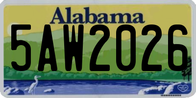 AL license plate 5AW2026