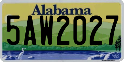 AL license plate 5AW2027