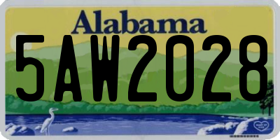 AL license plate 5AW2028
