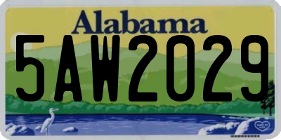 AL license plate 5AW2029