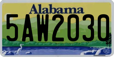 AL license plate 5AW2030