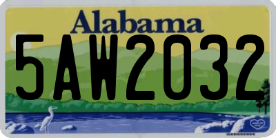 AL license plate 5AW2032