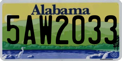AL license plate 5AW2033
