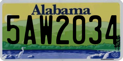 AL license plate 5AW2034