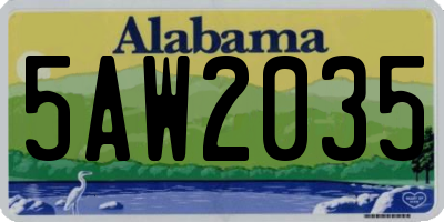 AL license plate 5AW2035