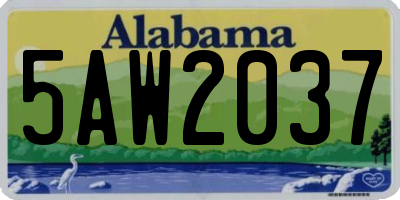 AL license plate 5AW2037