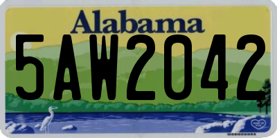 AL license plate 5AW2042