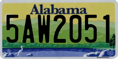 AL license plate 5AW2051