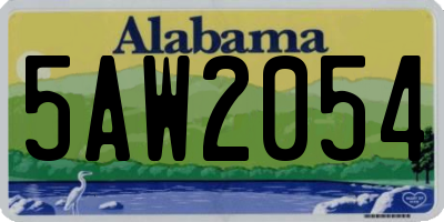 AL license plate 5AW2054