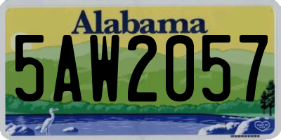 AL license plate 5AW2057