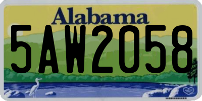 AL license plate 5AW2058