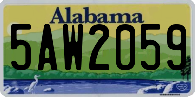 AL license plate 5AW2059