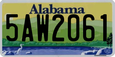 AL license plate 5AW2061