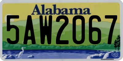 AL license plate 5AW2067