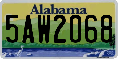 AL license plate 5AW2068
