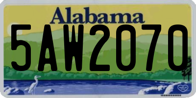 AL license plate 5AW2070