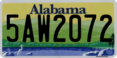 AL license plate 5AW2072