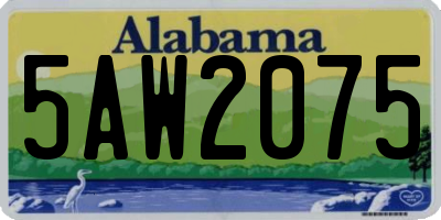 AL license plate 5AW2075