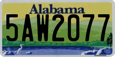 AL license plate 5AW2077