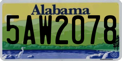 AL license plate 5AW2078