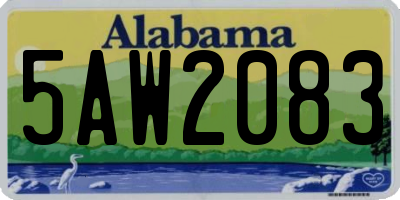 AL license plate 5AW2083