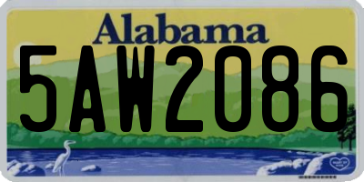 AL license plate 5AW2086