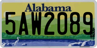 AL license plate 5AW2089