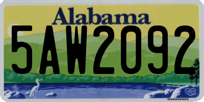 AL license plate 5AW2092