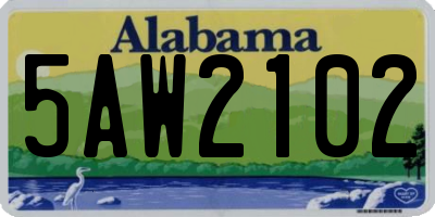 AL license plate 5AW2102