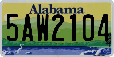AL license plate 5AW2104