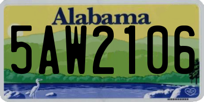 AL license plate 5AW2106