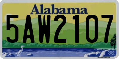AL license plate 5AW2107