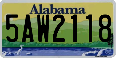 AL license plate 5AW2118