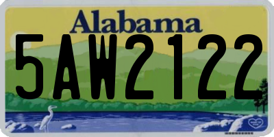AL license plate 5AW2122