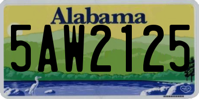 AL license plate 5AW2125