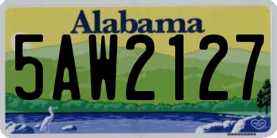AL license plate 5AW2127
