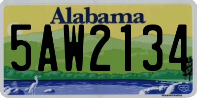 AL license plate 5AW2134