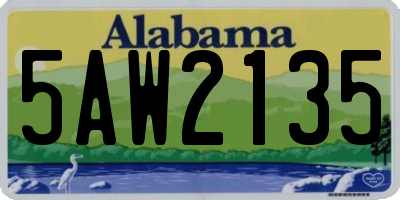 AL license plate 5AW2135