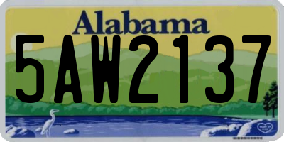 AL license plate 5AW2137