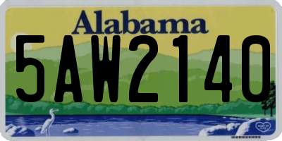 AL license plate 5AW2140
