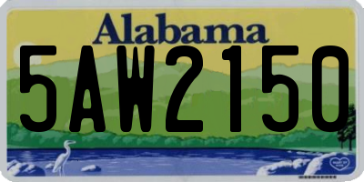 AL license plate 5AW2150